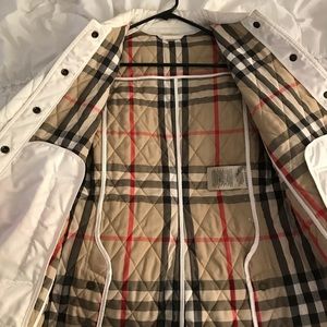 Women’s White Burberry Coat